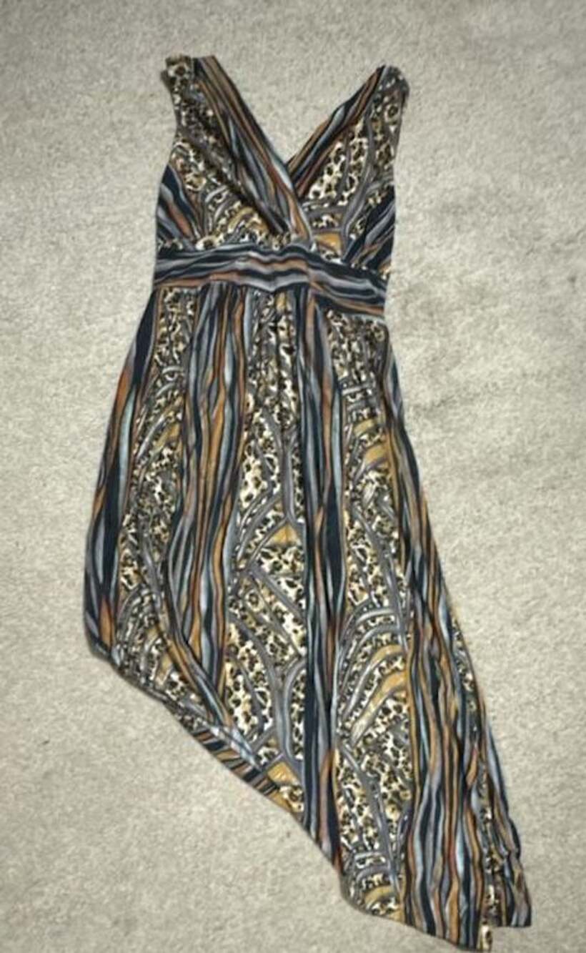 Leopard Print Asymmetric Hem V-Neck Dress